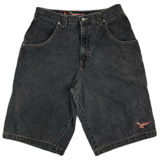 Vtg 90s Jnco Jeans Mens Sz 34 Black Shorts Skate Surf Denim Embroidered Faded