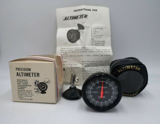 Vintage Safesport Altimeter 15,  000 Feet Made In Japan W/ Pouch And Box Complete