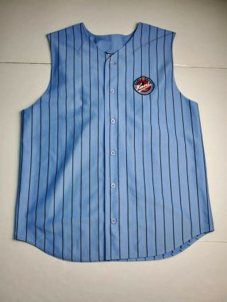 Vintage Karl Kani Sleeveless Baseball Jersey Blue Pinstripe Mens Sz 2xl 1990s