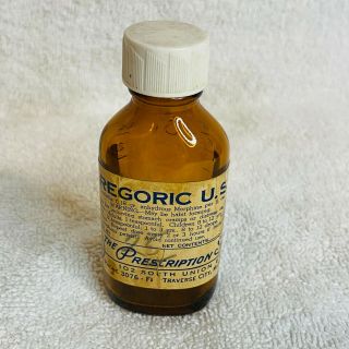 Vintage Brown Glass Paregoric U.  S.  P.  Medicine Bottle Morphine Traverse City Mi