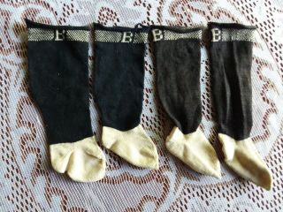 Antique Or Vintage Doll Socks Marked With " B " - Burson Fashion Hose ?