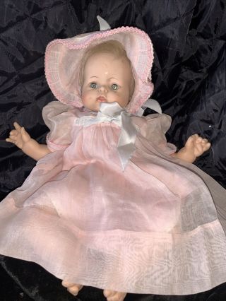 1961 Madame Alexander Lively Kitten Baby Doll In Clothes 14”