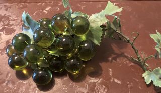 Vintage Large Mid Century Lucite Glass Green Grape Cluster 11’ By 8’