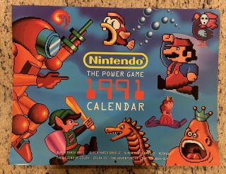 Vintage 1991 Nintendo Power Game Calendar Mario Metroid Zelda Rare