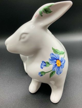 Vintage Tiffany & Co.  Floral Bunny White Rabbit Ceramic made in Portugal 2