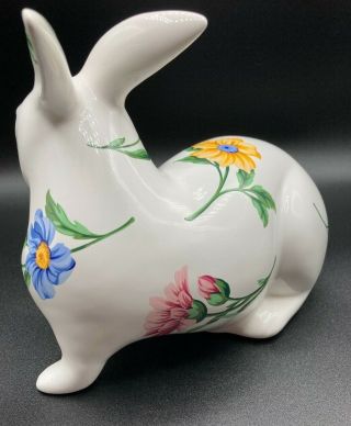 Vintage Tiffany & Co.  Floral Bunny White Rabbit Ceramic made in Portugal 3