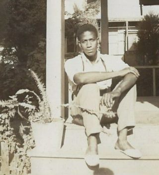 1930s Handsome Young African American Man In Slippers 2 Vintage Snapshot Photos