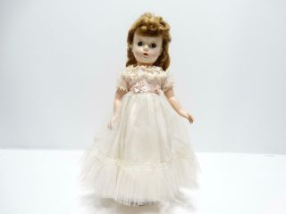 Vintage Madame Alexander Hard Plastic 14 " Doll W/tagged Dress Marked Alex