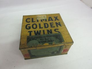 Vintage Advertising Empty Climax Golden Twins Tobacco Tin 339 - R