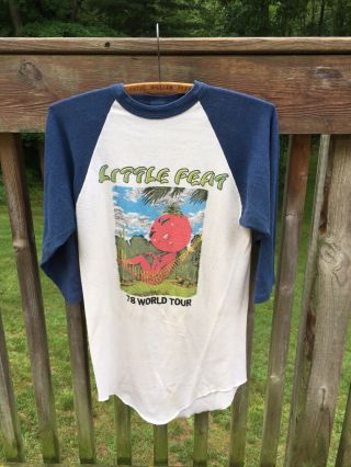 Vintage Rare 1978 Little Feat World Tour Concert Tour T - Shirt 3/4 Sleeve