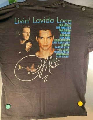 Vintage CONCERT BOOTLEG 1999 RICKY MARTIN Livin ' Lavida Loca TOUR T SHIRT XL 2
