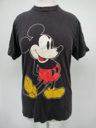 P0473 Vtg Disney Mickey Mouse Character Graphic T - Shirt Made In Usa Size M