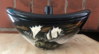 Vintage Matthew Adams Alaska Pottery Mid Century Dish Moose Signed