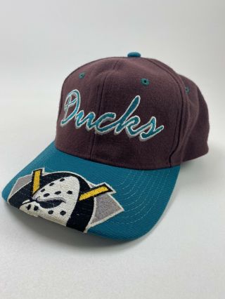 Vintage Starter Anaheim Mighty Ducks Nhl Snapback Hat,  Wool/acrylic Cap Disney