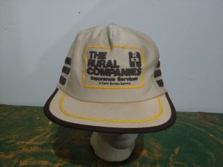 Vtg 1980s 3 Stripe Farm Bureau Insurance Service Usa Mesh Trucker Snapback Hat