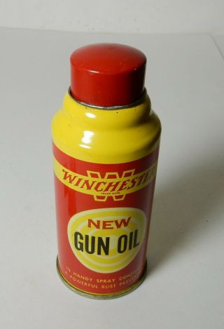 Vintage Winchester Gun Oil Spray Metal Oil Can 5.  5 Oz
