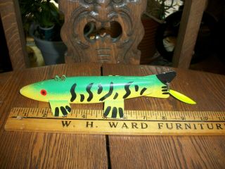 Vintage 8,  " Duey Johnston Fish Decoy Spear Decoy Awesome Color