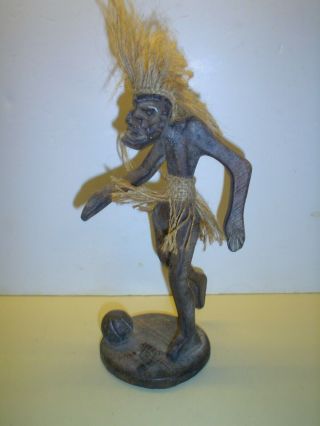 Vintage Wooden African Male Fertility Statue Figure Hand Carved Wood -