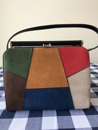 Vintage Air Step Color Block Handbag - 70’s Era - Mod Look