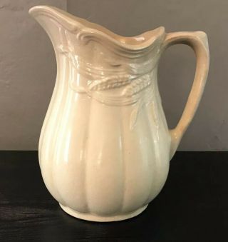Antique Royal Crownford Wheat Pattern Ironstone Pitcher By Arthur Wood England L