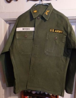 Rare Vintage Post Ww2,  Cold War Us Army Airborne Officer Uniform Shirt,  Myers