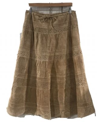 White House Black Market Vintage Full Leather Skirt Size Large