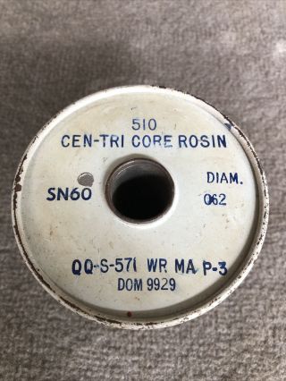 Alpha Energized Rosin Solder CTC 71 60\40 Dia 062 Vintage 3 1/2 lb Spool QQS - 571 3
