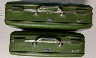 Vintage - Set Of Two American Tourister Escort Suitcases Green Hard Case
