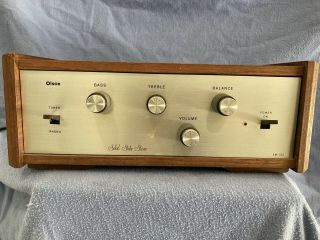 Vintage Olson Model Am - 358 Solid State Stereo Amplifier W/ Wood Case