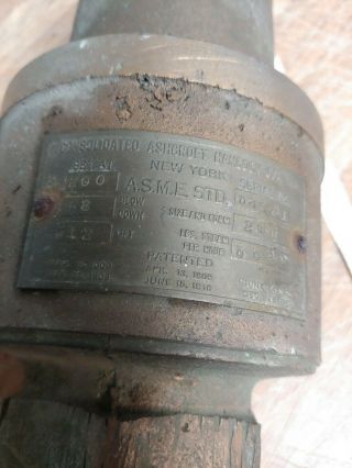 Antique Vintage Consolidated Ashcroft Hancock 200 Psi Steam Safety Valve.  2 1/4 