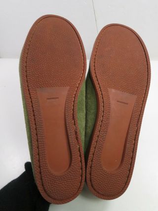 Vintage Quoddy - South Willard Olive Green Suede Leather Boat Shoes Men size 10 2