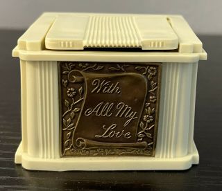 Antique Vintage Art Deco Celluloid Ring Box Presentation Keepsake Velvet Case