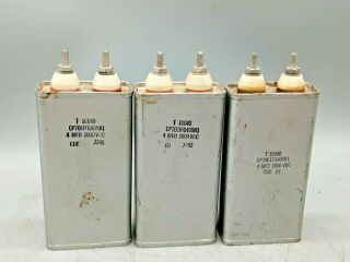 3 Qty Vintage Cornell - Dubilier Capacitor 4 Mfd 1000 Vdc Tests Good
