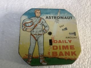 Vintage Astronaut Daily Dime Bank Kalon Mfg