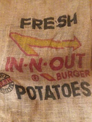 Vintage In - N - Out Burger Burlap Potatoe Sack