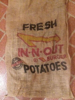 Vintage IN - N - OUT Burger Burlap Potatoe Sack 2