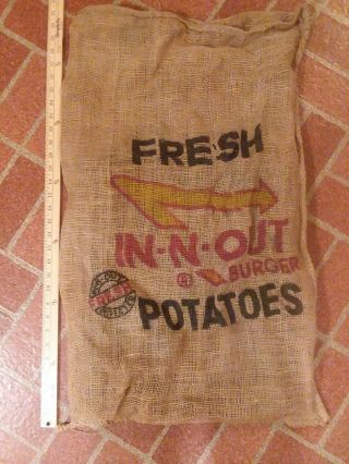 Vintage IN - N - OUT Burger Burlap Potatoe Sack 3