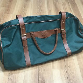 Vintage Polo Ralph Lauren Travel Duo Duffle Bag Nos Green Nylon Rolling Tote
