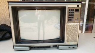 Vintage Sony Woodgrain Finish Trinitron 19 " Vhf/uhf Color Tv Television Kv - 1946r