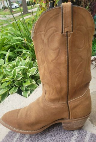 Mens Vtg Durango Western Southwest Leather Cowboy Boots Suede Sz 10 - 10.  5 28262