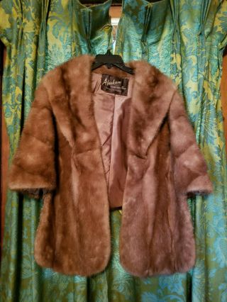Vintage Alaskan Custom Built Fur Kcmo Mink Fur Stole Wrap Cape Shawl