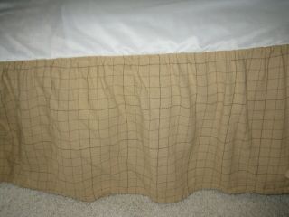 Vintage Ralph Lauren Chaps Western King Bed Skirt Dust Ruffle Tan Window Pane