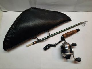 Vintage Zebco 33 Fishing Reel & Collapsible Rod With Carrying Case