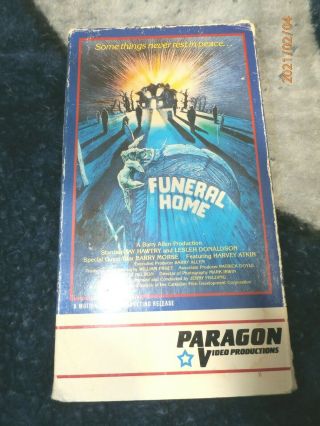 Vintage Vhs Horror/slasher Vhs Funeral Home Very Rare Oop Paragon Video
