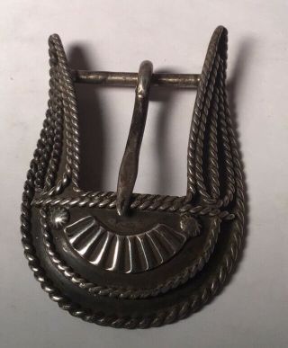 Vintage sterling silver belt buckle.  Great design.  Unfortunately Not Signed. 2