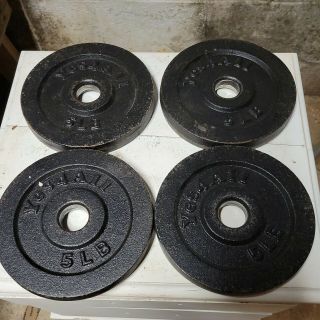 4pc 5lb Vintage Yes4all Standard Cast Iron Weight Lifting Plates Dumbell Bench