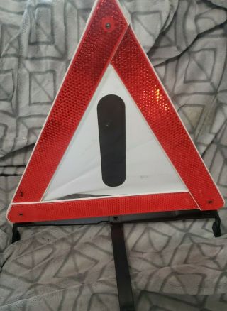 Vintage Wegu Warndreieck Heavy Duty Road Hazard Warning Triangle Reflector Sign