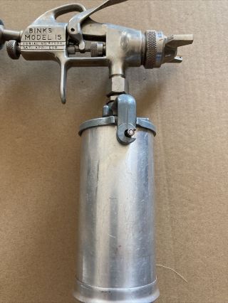 Vintage Binks Model 15 Spray Gun With Vintage Binks Cup & Air Valve