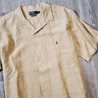Vintage Polo Ralph Lauren Classic Camp Shirt Linen Silk Beach Button Up Xxl