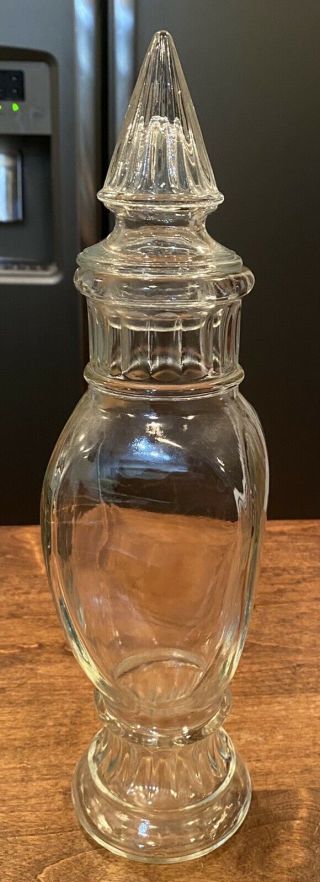Vintage Dakota Apothecary Pharmacy General Store Drugstore Glass Candy Jar Lid
